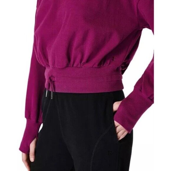 NWT Sweaty Betty Melody Luxe Fleece Pullover Pink Sweatshirt Sz Small Turtleneck - Picture 13 of 13